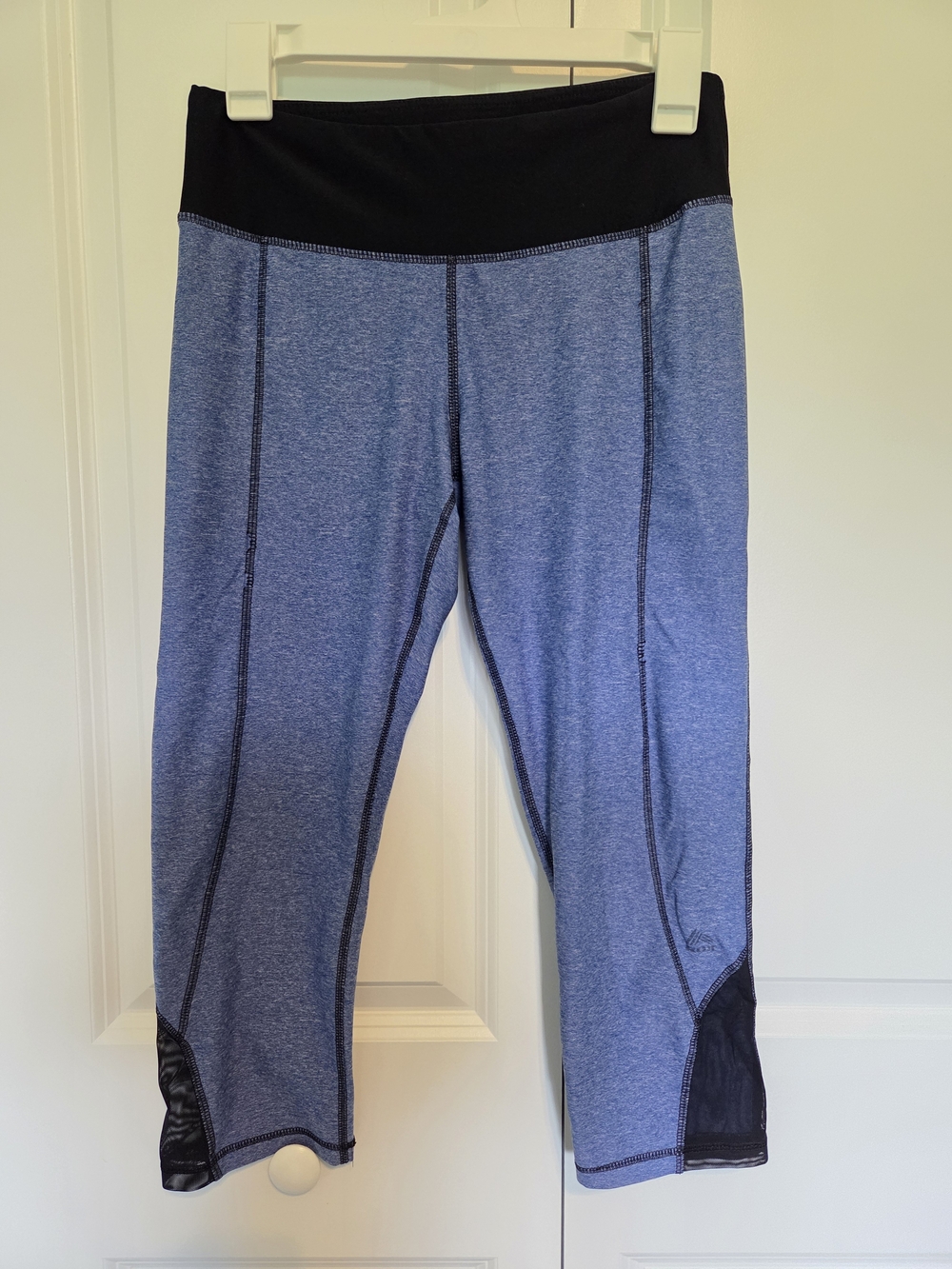 RBX Blue Capri Leggings with Black Waistband